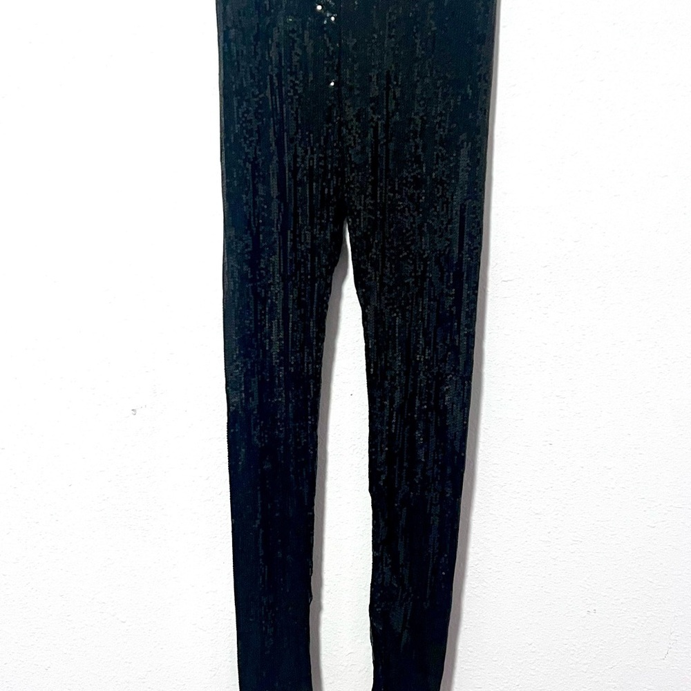 Design History Black Sequin Leggings L‎
